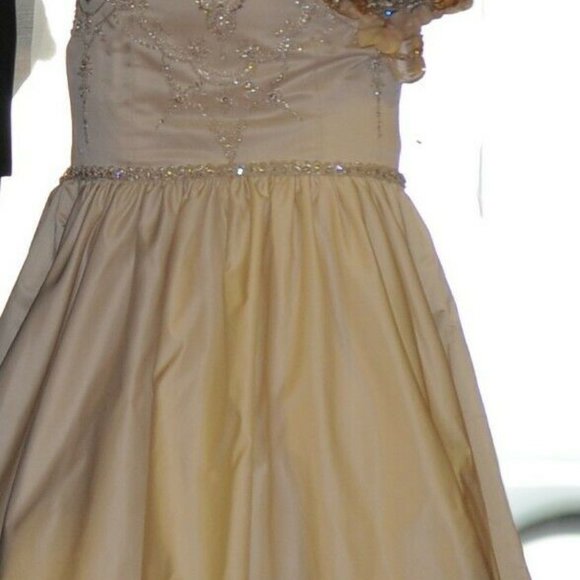 Beaded Wedding Dress SZ 2 Ivory Silk Lace Shiny - Picture 3 of 8